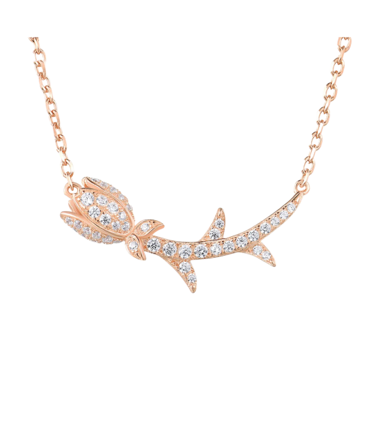 Gilded sterling silver chain with zircon pendant
