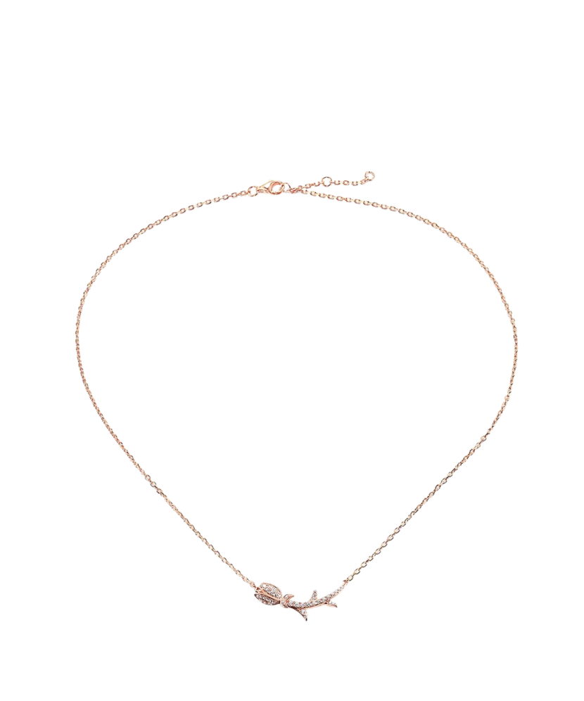 Gilded sterling silver chain with zircon pendant