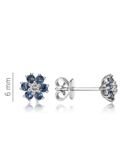 White gold earrings with sapphires and diamonds
