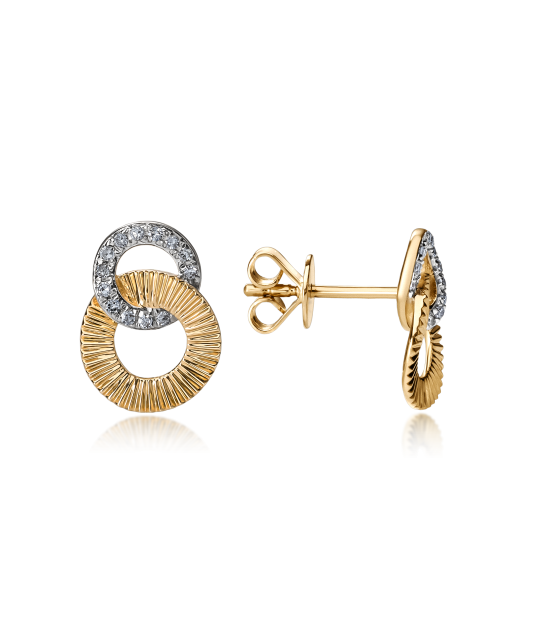 Yellow Gold earrings with diamonds