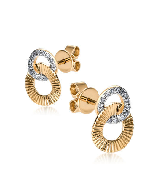 Yellow Gold earrings with diamonds