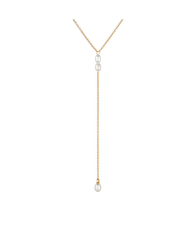 Gold-plated Silver chain with pearls