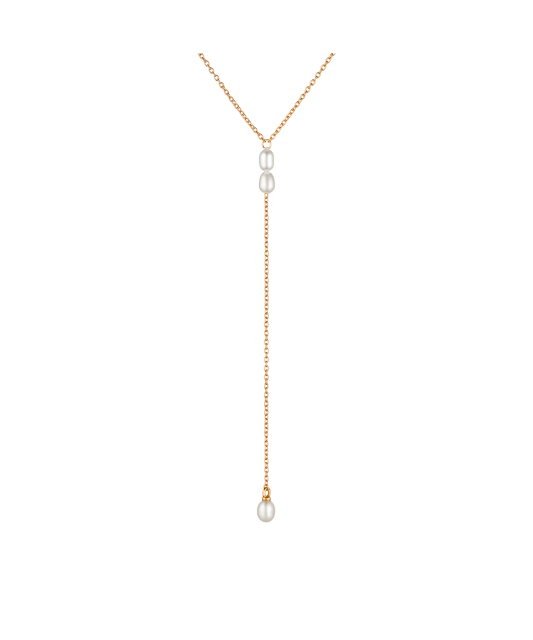Gold-plated Silver chain with pearls