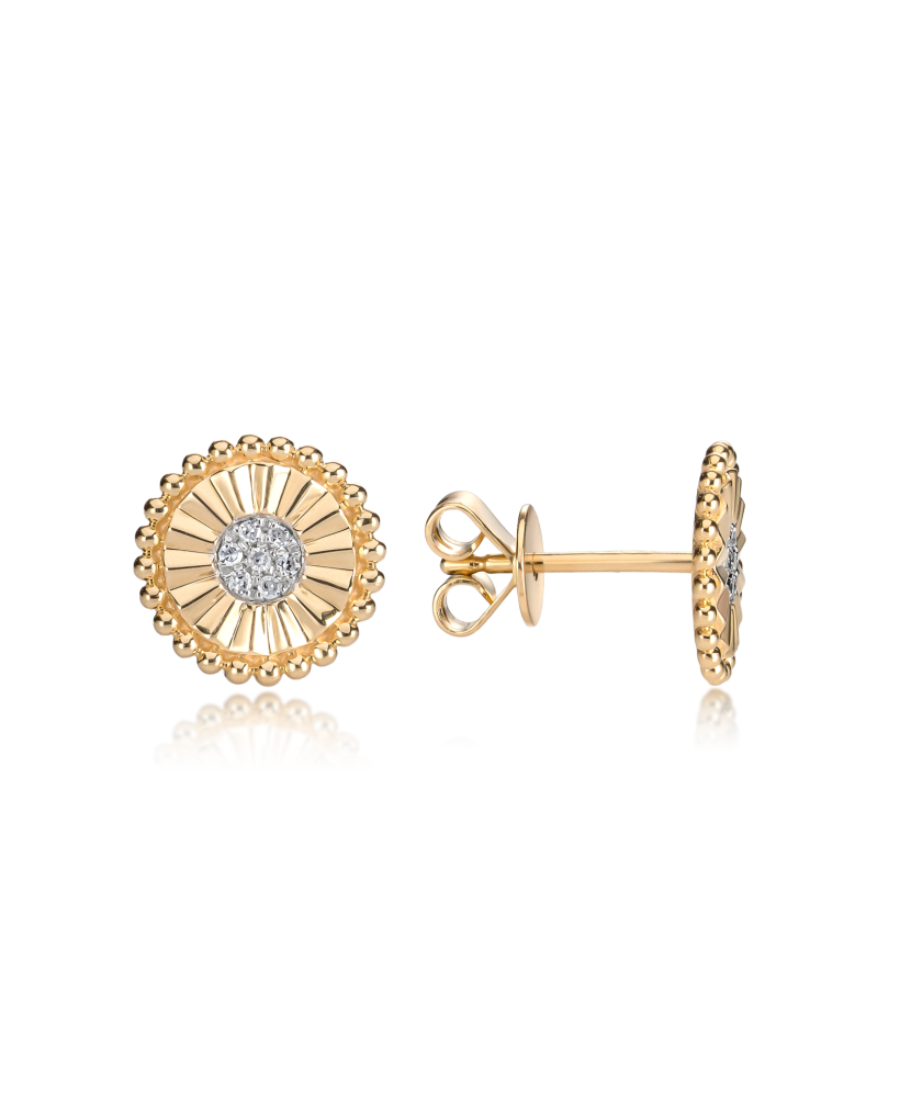 Yellow Gold earrings with diamonds