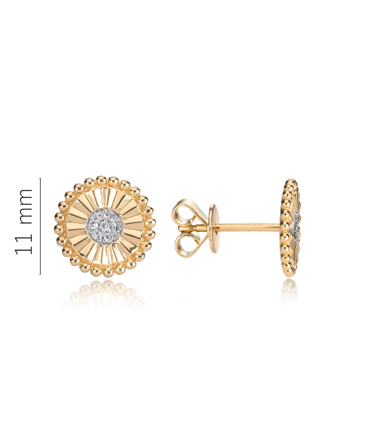 Yellow Gold earrings with diamonds