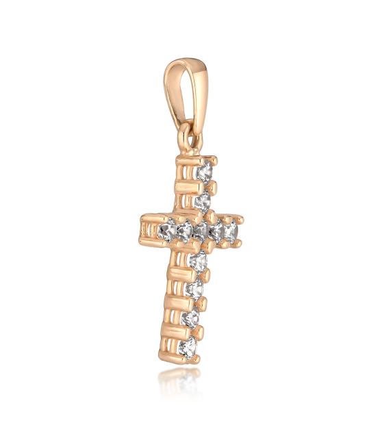 Gold pendant with zircons