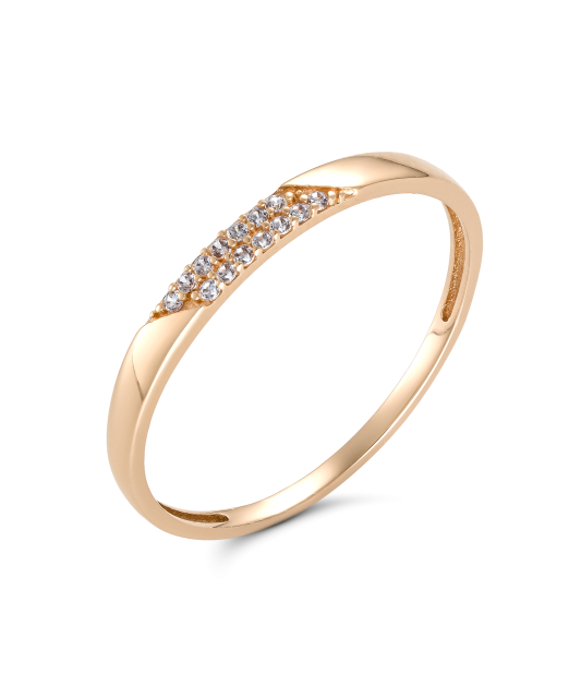 Gold ring with zircons