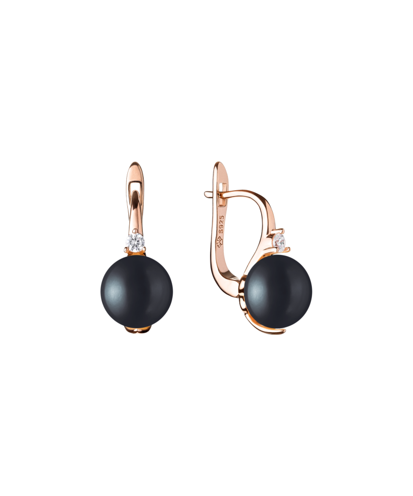 Kultaahopeiset korvakorut helmillä ja zirkoneilla