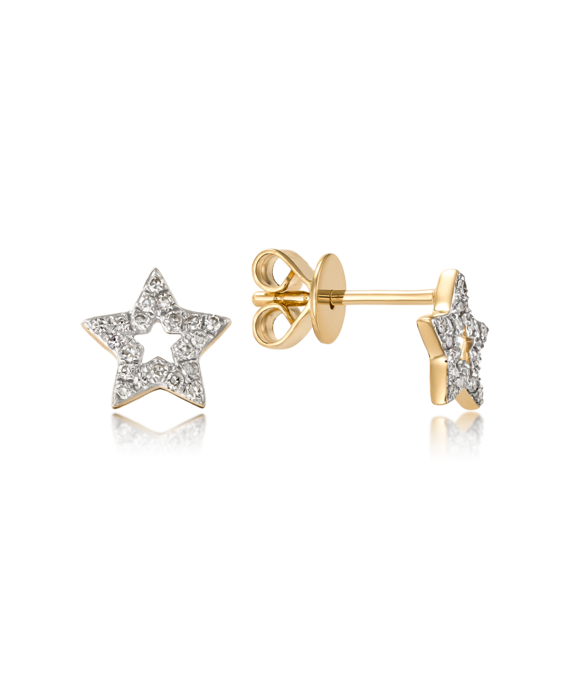 Yellow Gold earrings with diamonds