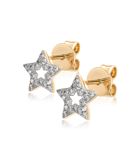 Yellow Gold earrings with diamonds