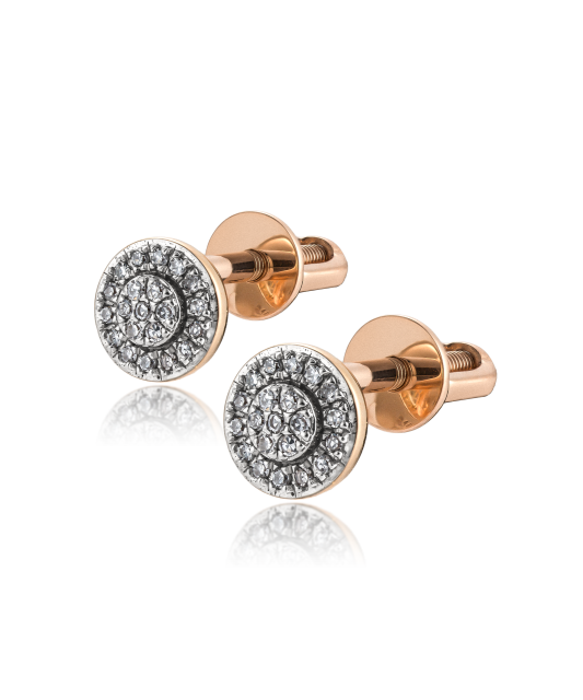 Gold earrings with diamonds
