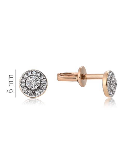 Gold earrings with diamonds