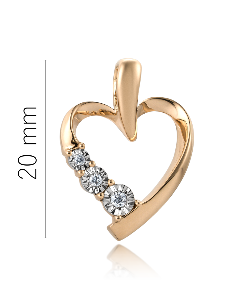 Gold pendant with diamonds "heart"