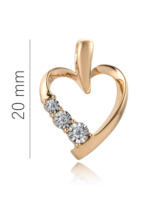 Gold pendant with diamonds "heart"