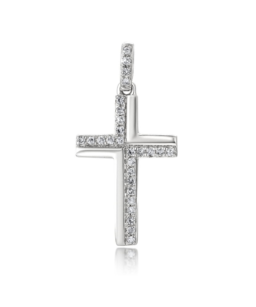 White gold pendant with diamonds "Cross"