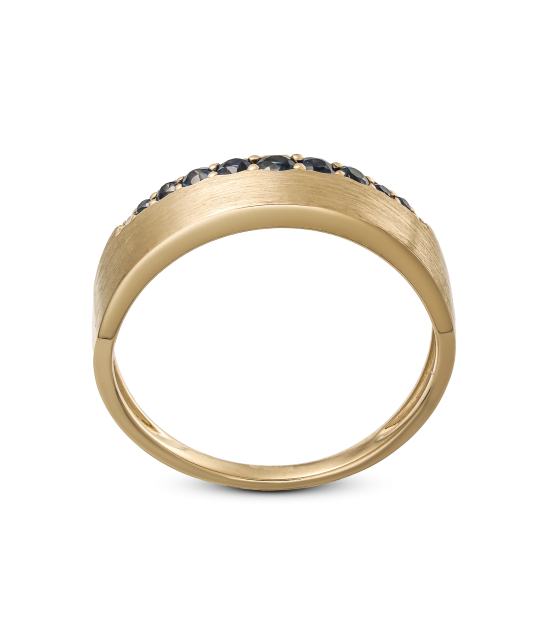 Yellow gold ring with sapphires
