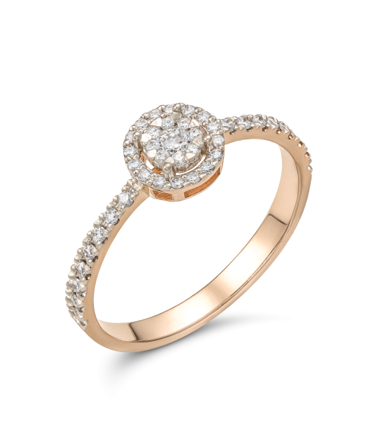 Gold ring with diamonds