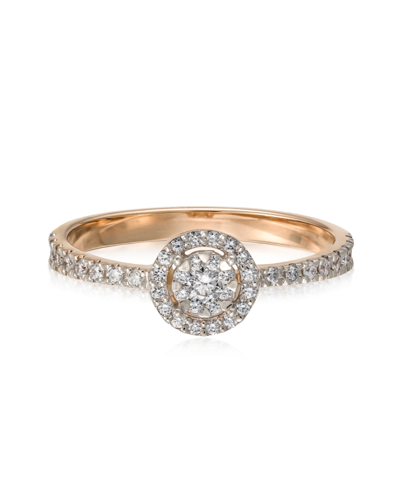 Gold ring with diamonds