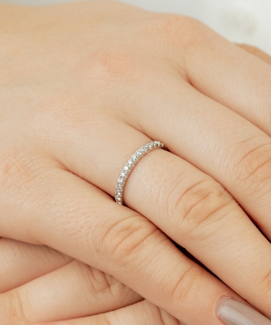 White gold ring with diamonds