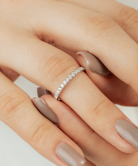 White gold ring with diamonds