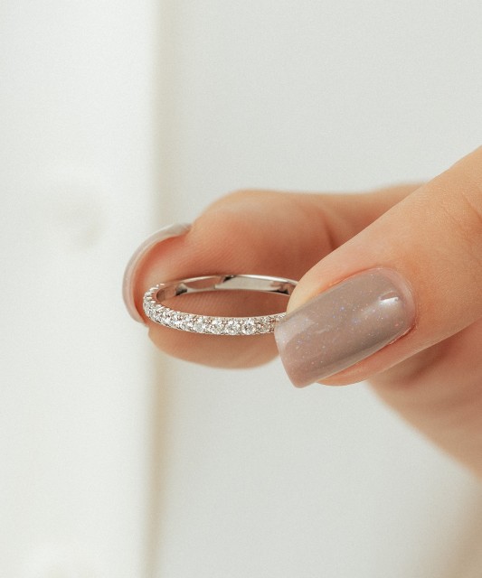 White gold ring with diamonds