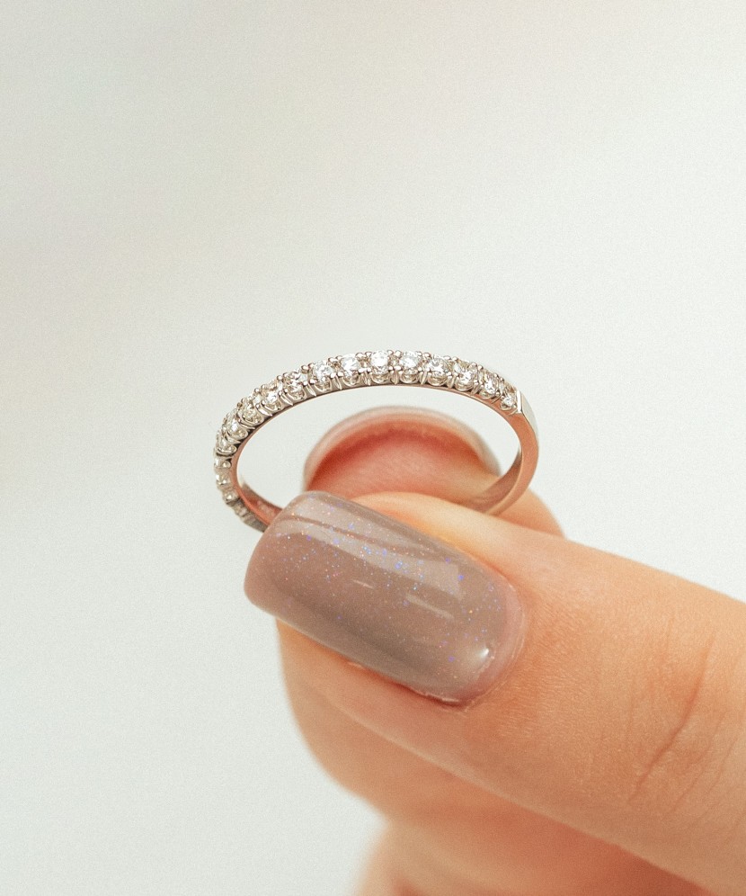 White gold ring with diamonds