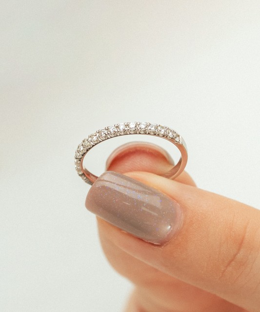 White gold ring with diamonds