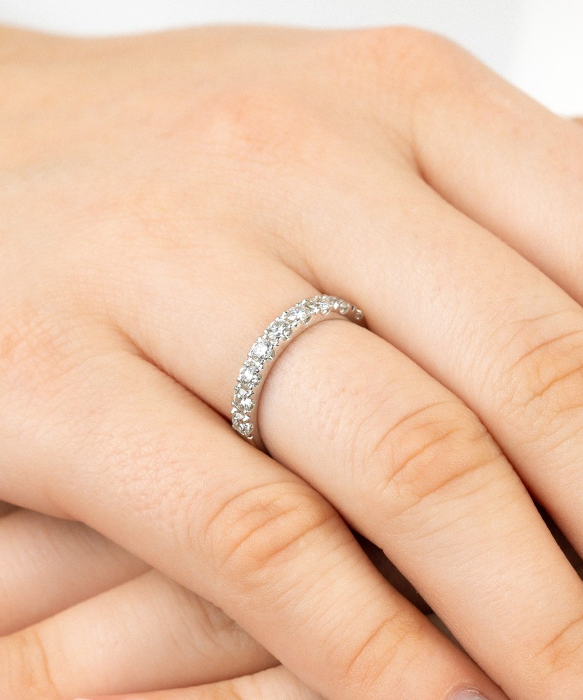 White gold ring with diamonds