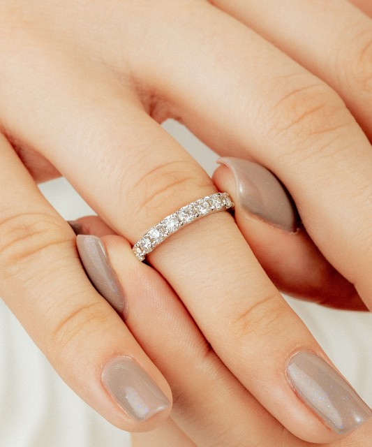 White gold ring with diamonds