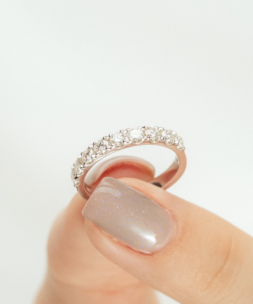 White gold ring with diamonds