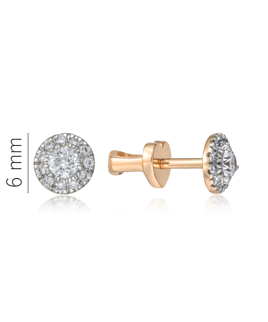 Gold earrings with diamonds