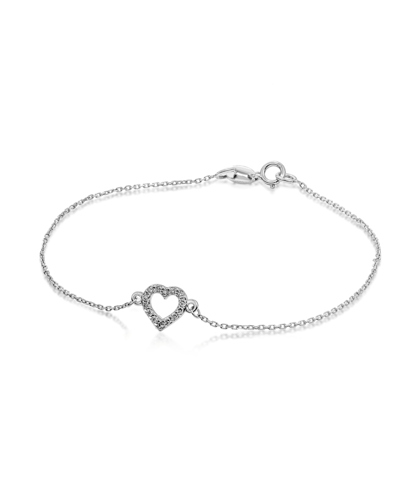 White gold bracelet with diamonds "Heart"