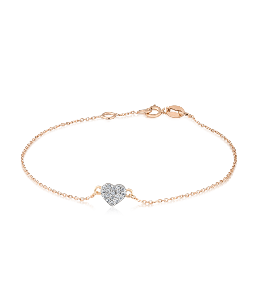 Gold bracelet with diamonds "Heart"
