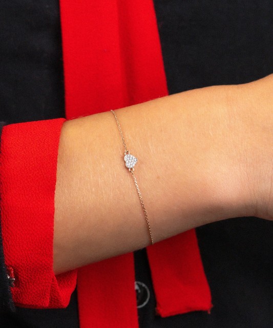 Gold bracelet with diamonds "Heart"