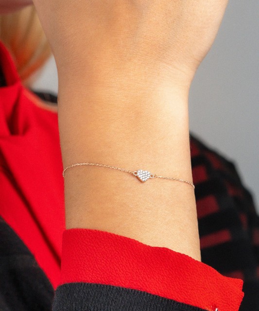 Gold bracelet with diamonds "Heart"