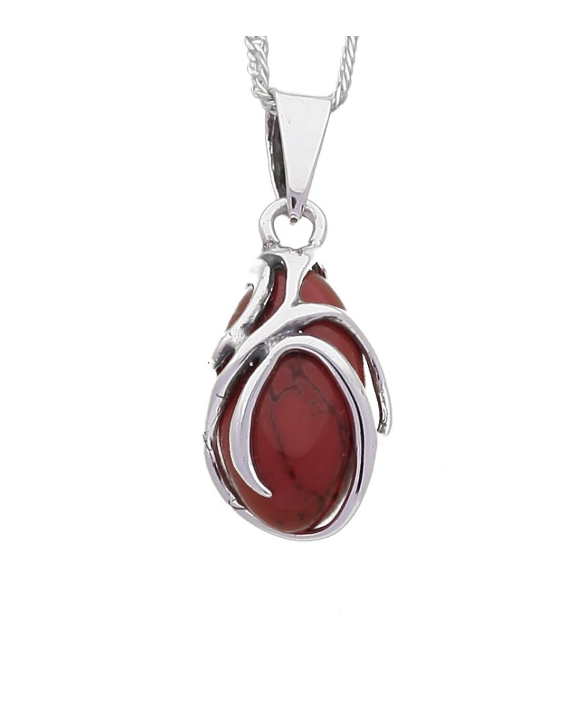 Sterling silver pendant with coral