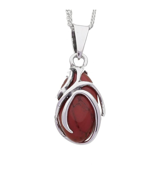 Sterling silver pendant with coral