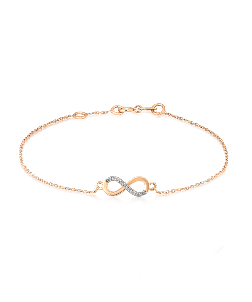 Gold bracelet with diamonds "Infinity"