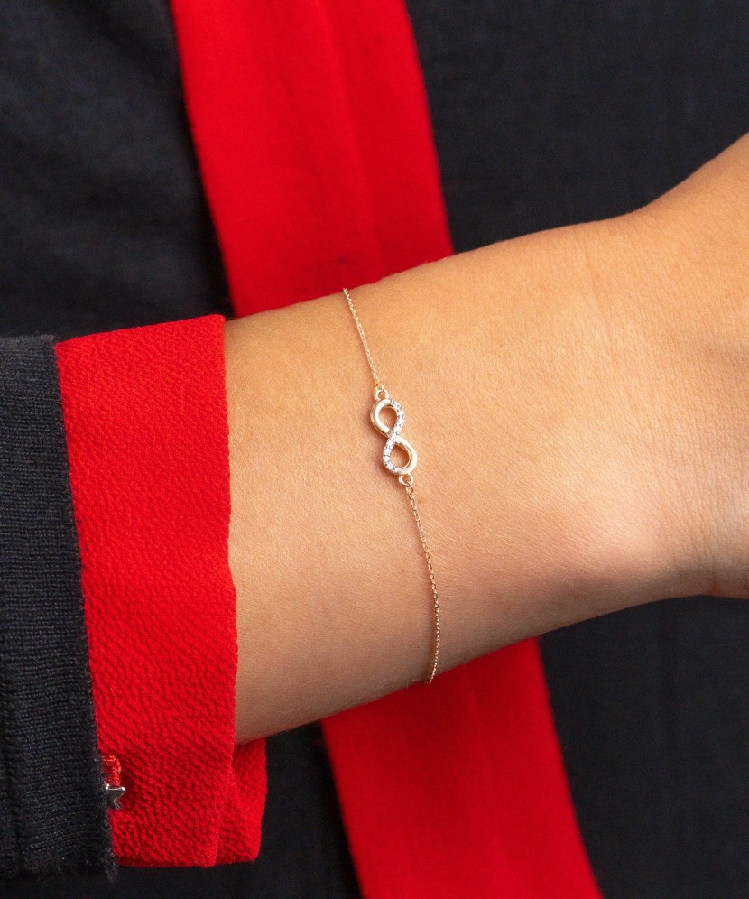 Gold bracelet with diamonds "Infinity" 2