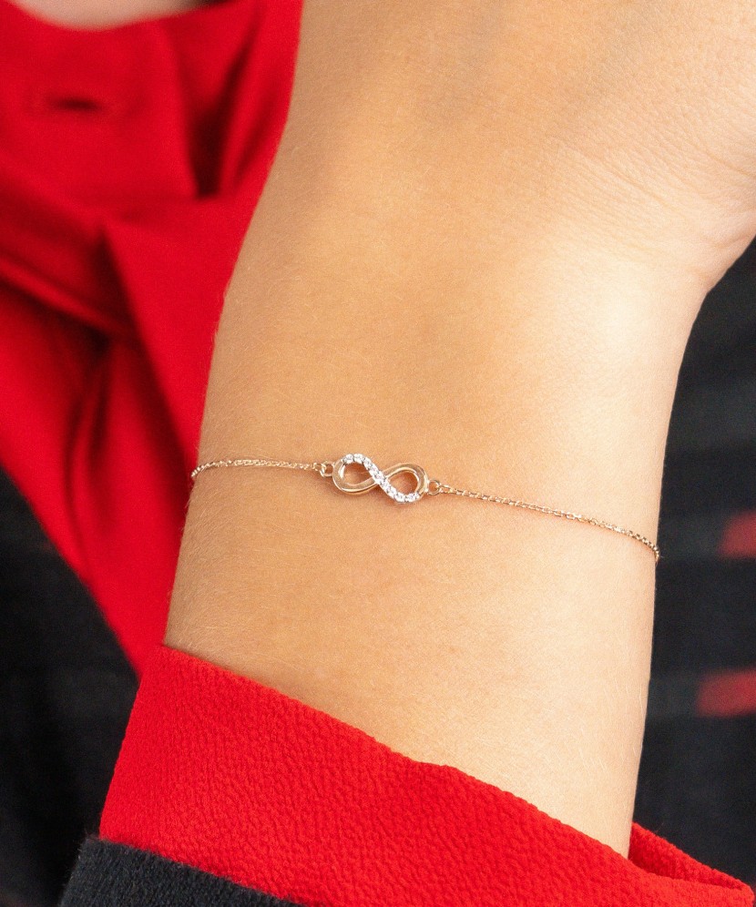 Gold bracelet with diamonds "Infinity" 2