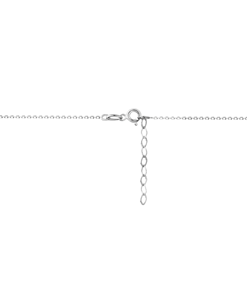 White gold chain with zirconium pendant