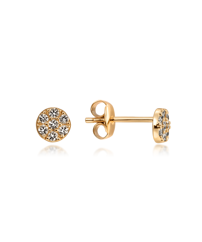 Gold earrings with zircons