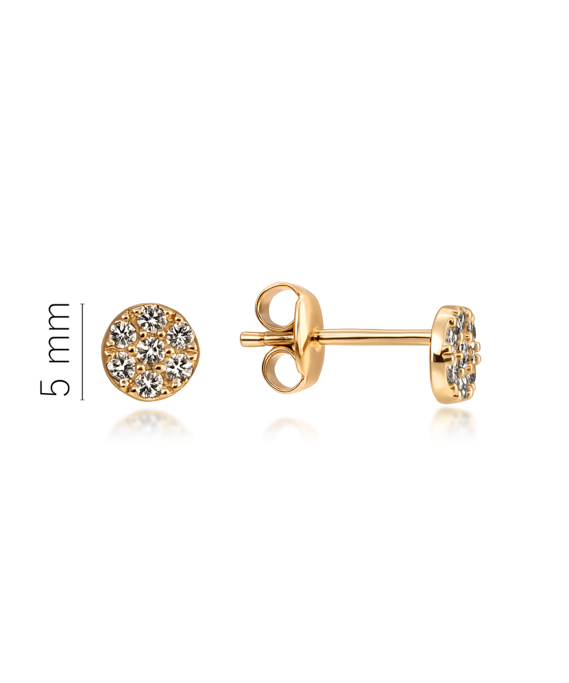 Gold earrings with zircons