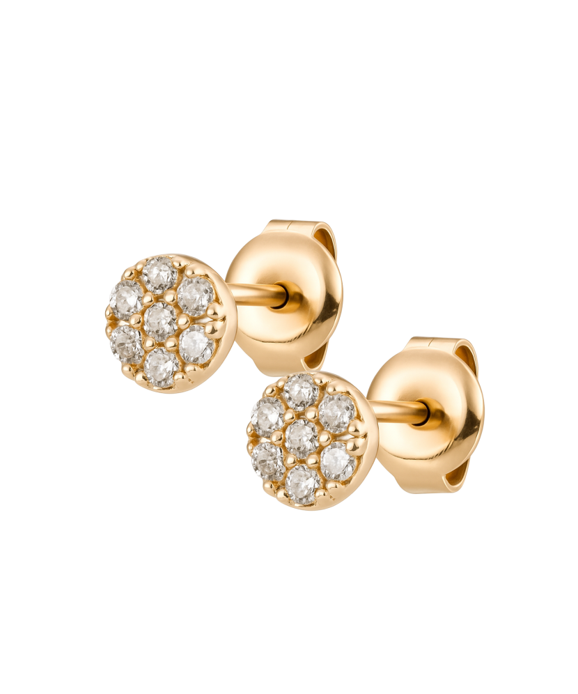 Gold earrings with zircons