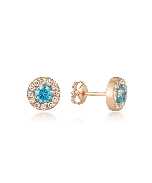 Gold earrings with zircons