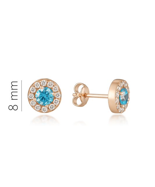 Gold earrings with zircons