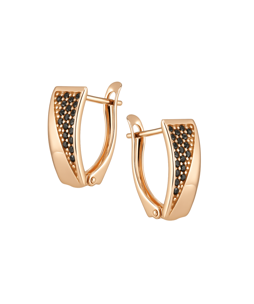 Gold earrings with zircons