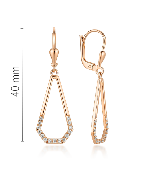 Gold earrings with zircons