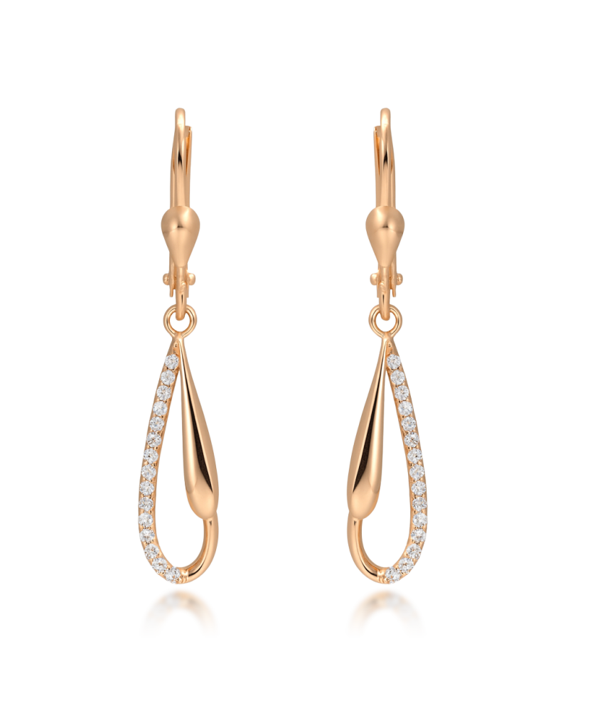 Gold earrings with zircons
