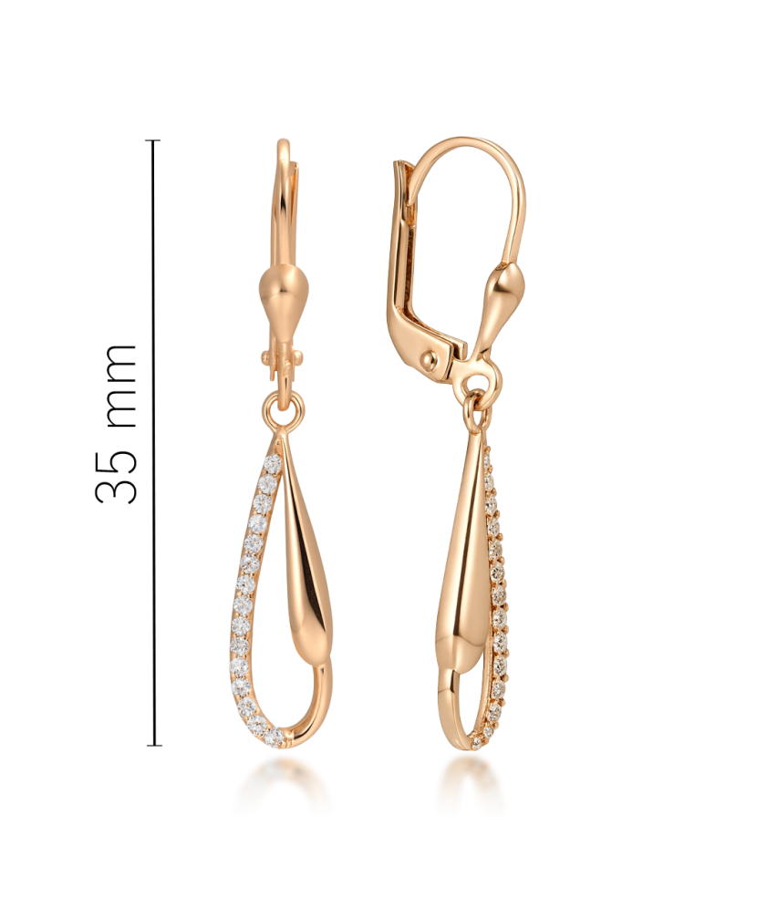 Gold earrings with zircons